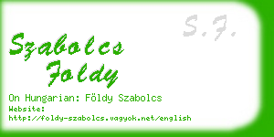 szabolcs foldy business card